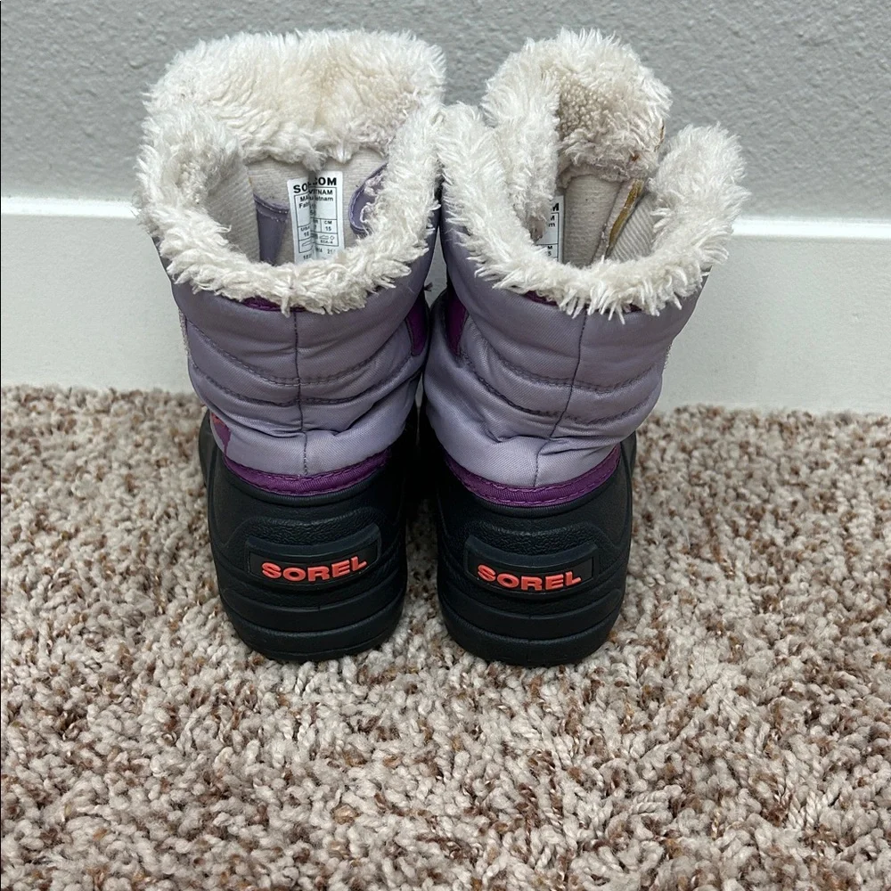Sorel purple and black little kids' Winter Boots, size 10 - Picture 4 of 6